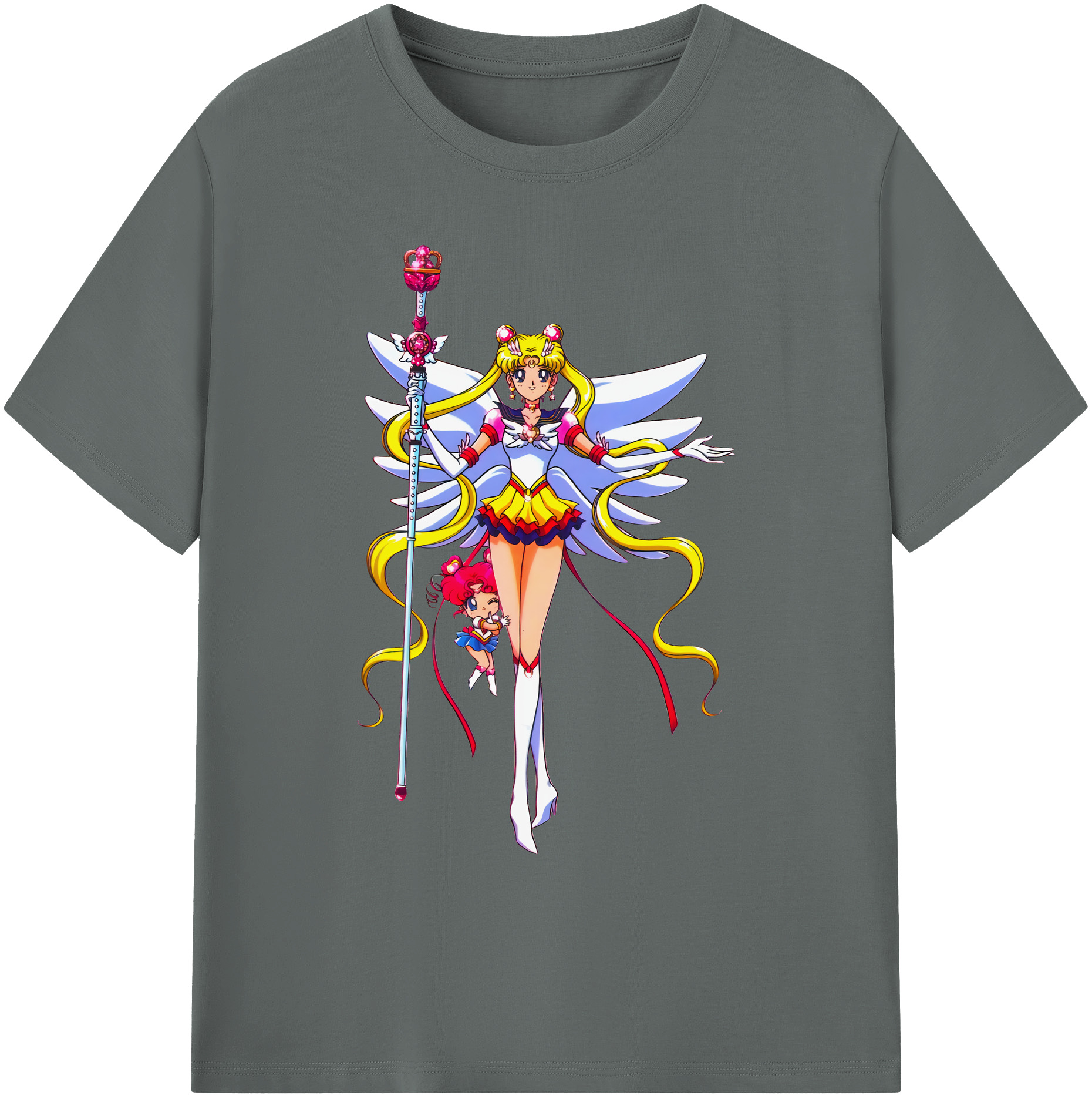 （画像用） 美少女戦士セーラームーン 月野 うさぎ つきの うさぎ Sailor Moon Tsukino Usagi 綿100％ メンズ半袖Tシャツ｜肌触りやわらか＆通気性
